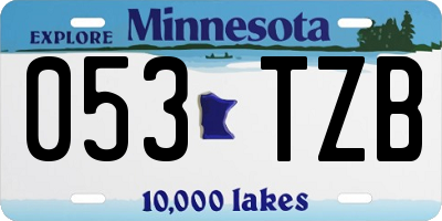MN license plate 053TZB