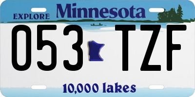 MN license plate 053TZF