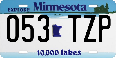 MN license plate 053TZP