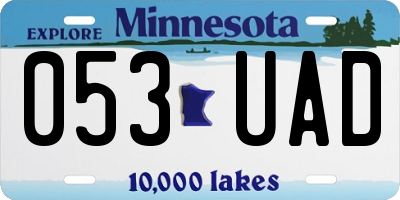 MN license plate 053UAD