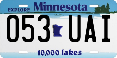 MN license plate 053UAI