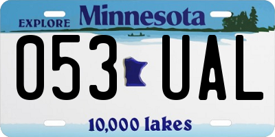 MN license plate 053UAL