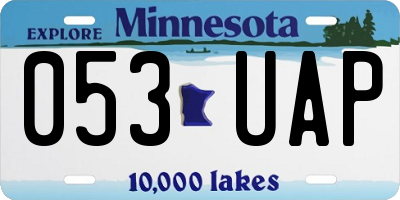 MN license plate 053UAP