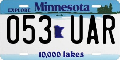 MN license plate 053UAR