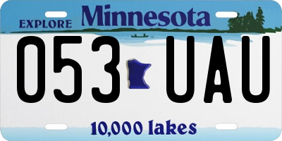 MN license plate 053UAU