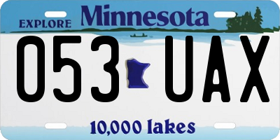 MN license plate 053UAX