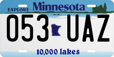 MN license plate 053UAZ