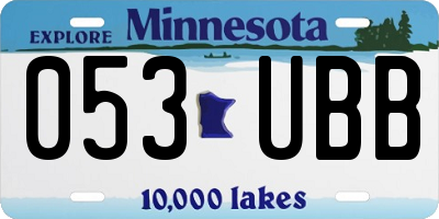 MN license plate 053UBB
