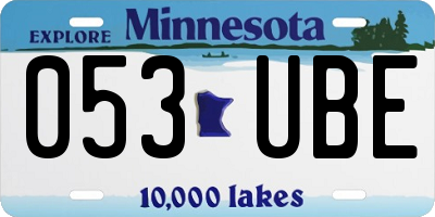 MN license plate 053UBE