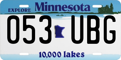 MN license plate 053UBG