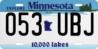 MN license plate 053UBJ
