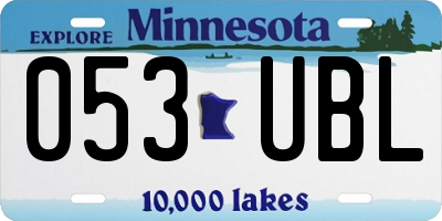 MN license plate 053UBL