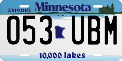 MN license plate 053UBM