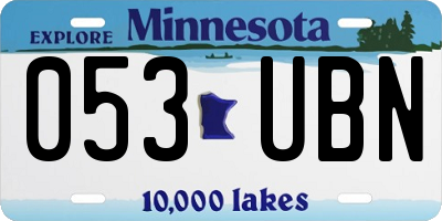 MN license plate 053UBN