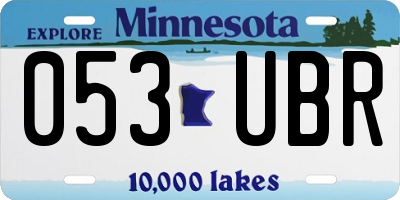 MN license plate 053UBR