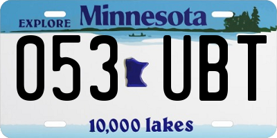 MN license plate 053UBT