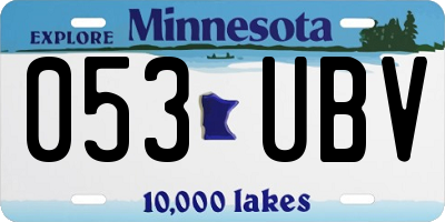 MN license plate 053UBV
