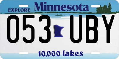 MN license plate 053UBY