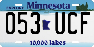 MN license plate 053UCF