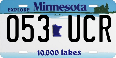 MN license plate 053UCR