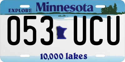 MN license plate 053UCU