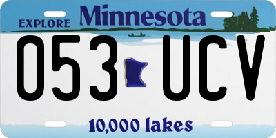 MN license plate 053UCV