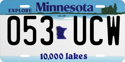 MN license plate 053UCW