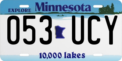 MN license plate 053UCY