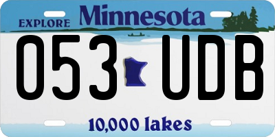 MN license plate 053UDB
