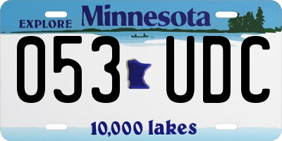 MN license plate 053UDC