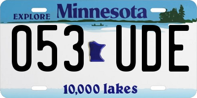 MN license plate 053UDE