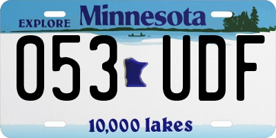 MN license plate 053UDF