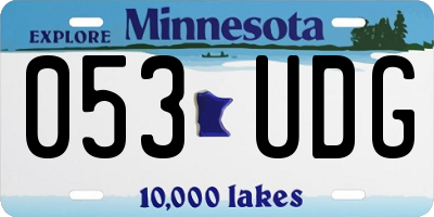 MN license plate 053UDG