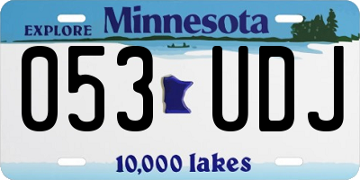 MN license plate 053UDJ