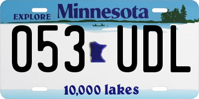 MN license plate 053UDL