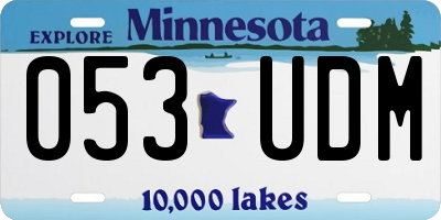 MN license plate 053UDM