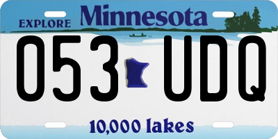 MN license plate 053UDQ