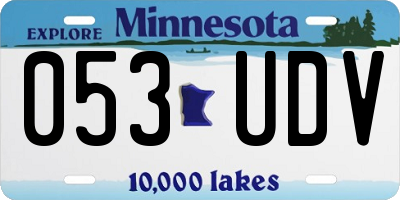 MN license plate 053UDV