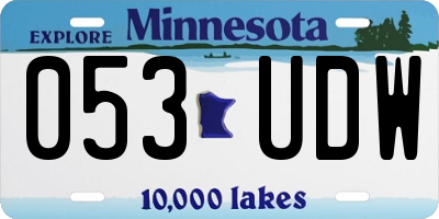 MN license plate 053UDW