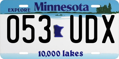 MN license plate 053UDX