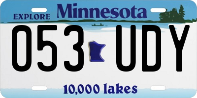 MN license plate 053UDY