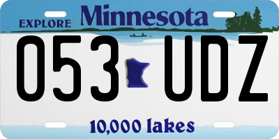 MN license plate 053UDZ