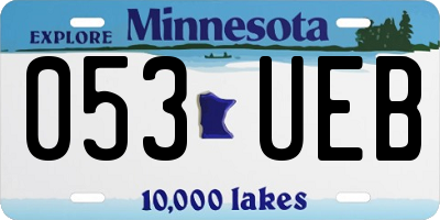 MN license plate 053UEB