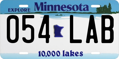 MN license plate 054LAB