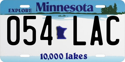 MN license plate 054LAC