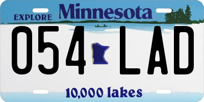 MN license plate 054LAD