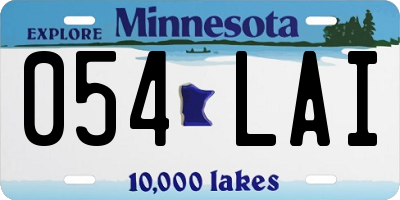 MN license plate 054LAI