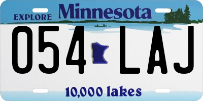 MN license plate 054LAJ