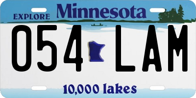 MN license plate 054LAM