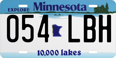 MN license plate 054LBH